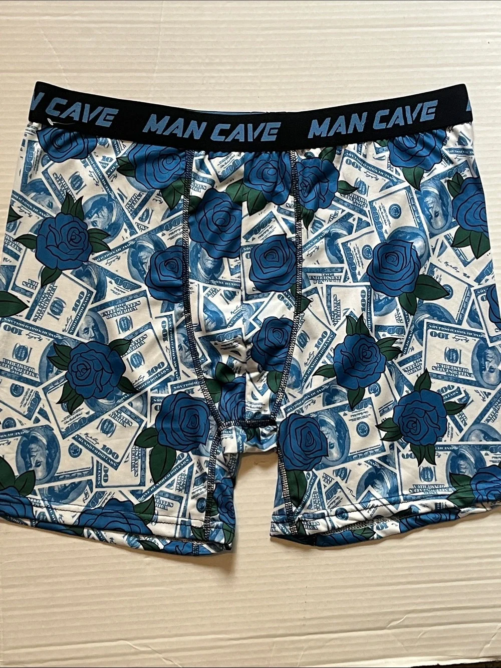 Pick 1 Men’s Black Boxer Briefs with Pink, Purple & Blue Dollar Sign Print